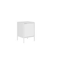 Manhattan Comfort 8GMC1 Smart Metal Accent End Table in White